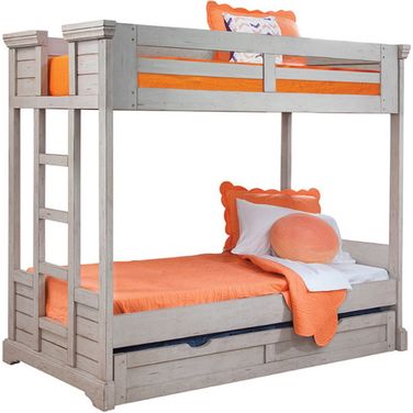 American Woodcrafters Stonebrook Twin Bunk Bed in Antique Gray