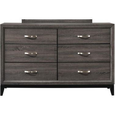 Crown Mark Akerson 6 Drawer Dresser in Grey