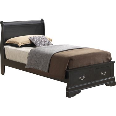Glory Furniture G3150 Twin Low Profile Storage Bed in Black