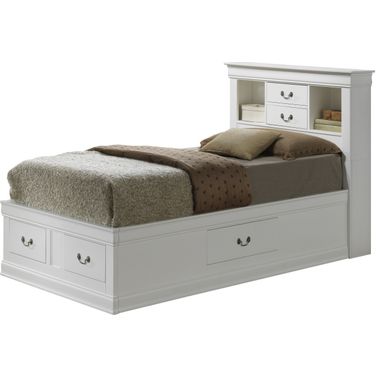 Glory Furniture G3190 Twin Storage Bed in White