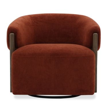 Finley Swivel Accent Chair In Island Rust