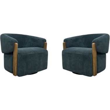 Finley Swivel Accent Chair Set of 2 In Island Teal