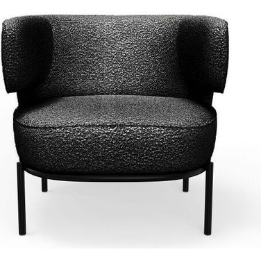 Finn Lounge Chair Black Powder Coated Steel Base In Licorice Boucle