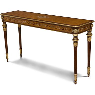 Finneas Console Table In Brown/Brass/Gold