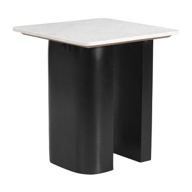 Fiora Side Table In White and Black