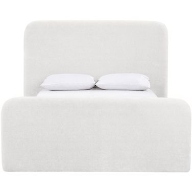 Fira Chenille Fabric Upholstered King Bed In Cream