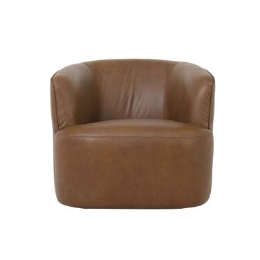Fireside Swivel Club Chair In Antique Sienna and Black