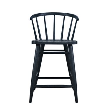 Fitz Curved Back Spindle Counter Stool In Black