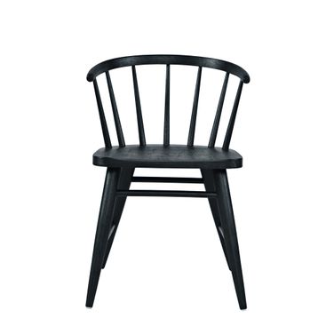 Fitz Curved Back Spindle Dining Chair Set of 2 In Black