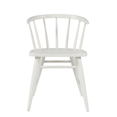 Fitz Curved Back Spindle Dining Chair Set of 2 In White