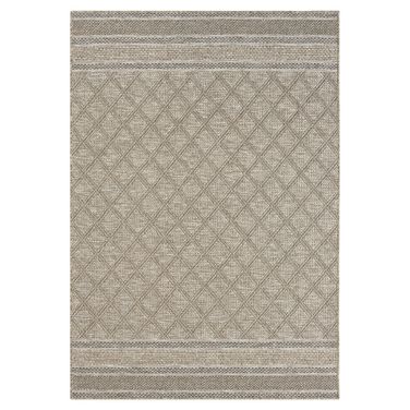 Fjord 2' x 3' Oslo Geometric Indoor Outdoor Area Rug In Tan and Brown