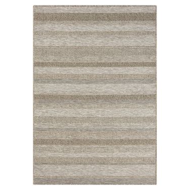 Fjord 2' x 3' Oslo Striped Indoor Outdoor Area Rug In Tan and Brown
