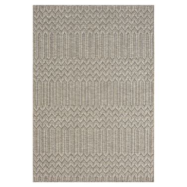 Fjord 5' x 7' Oslo Chevron Indoor Outdoor Area Rug In Tan and Brown