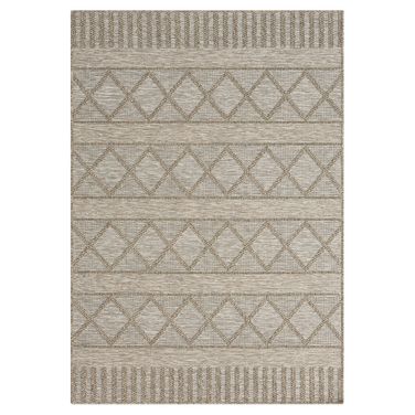 Fjord 5' x 7' Oslo Diamond Indoor Outdoor Area Rug In Tan and Brown