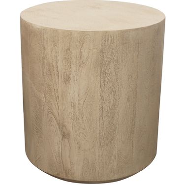 Flagstaff 18 Inch Round Side Table In Natural and Stone