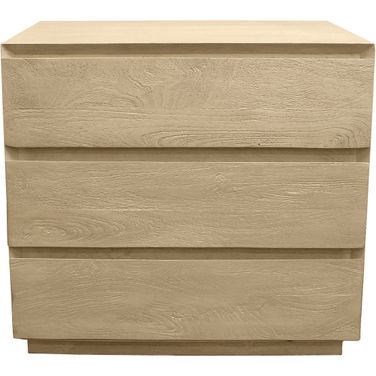 Flagstaff 26 Inch 3 Drawer Nightstand In Natural and Stone