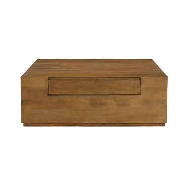 Flagstaff Square 2-Drawers Cocktail Table In Spice Tan