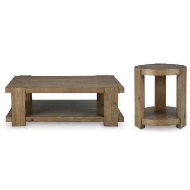 Flangren Occasional Table Set In Light Brown