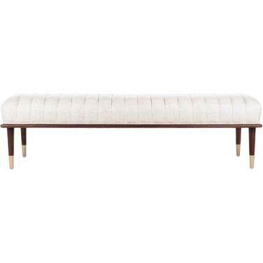 Flannery Mid-Century Bench In Cream
