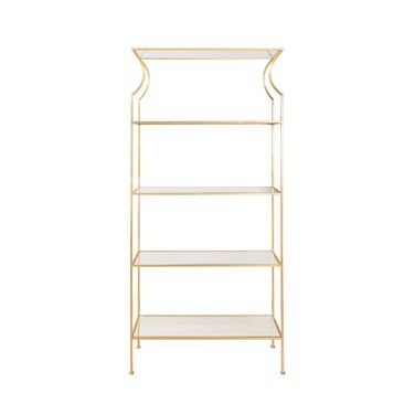 Flared Top Etagere In Gold