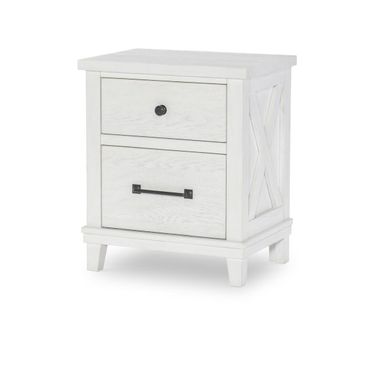 Flatiron 2 Drawer Night Stand In Aged White