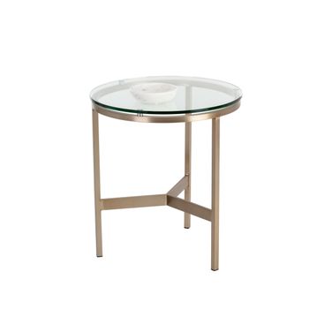 Flato End Table In Antique Brass and Clear
