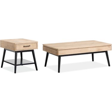 Fletcher Rectangular Occasional Table Set In Driftwood