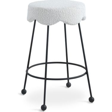 Fleur Fabric Counter Stool In Cream