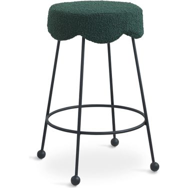 Fleur Fabric Counter Stool In Green