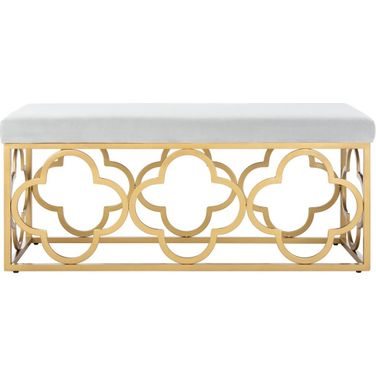 Fleur Rectangle Bench In Gray