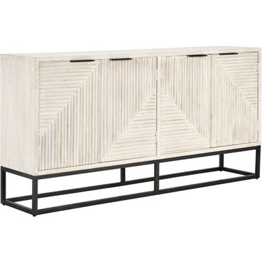 Flint 4 Door Buffet In White Wash