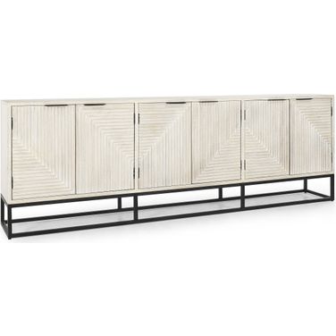 Flint 6 Door Buffet In White Wash