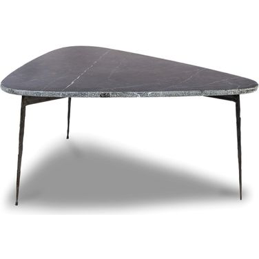 Flint Black Marble With Black Iron Legs Small Coffee Table