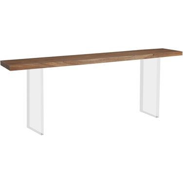 Floating Console Table With Acrylic Legs In Brown