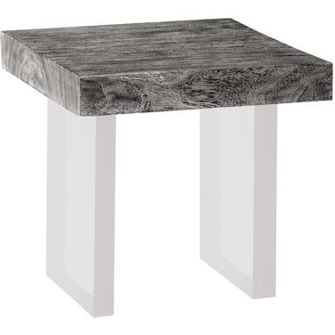 Floating Side Table with Acrylic Legs In Gray