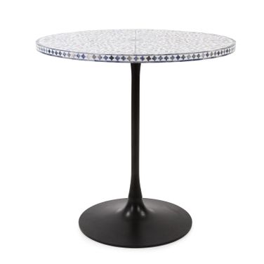 Flora Bistro Table In White and Black