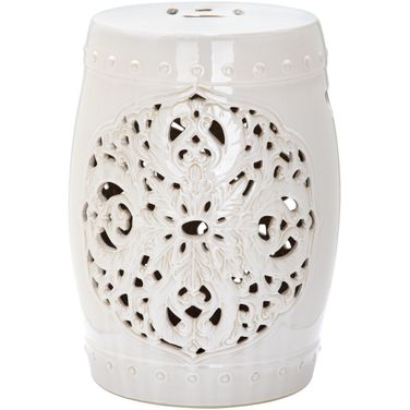 Flora Cream Garden Stool