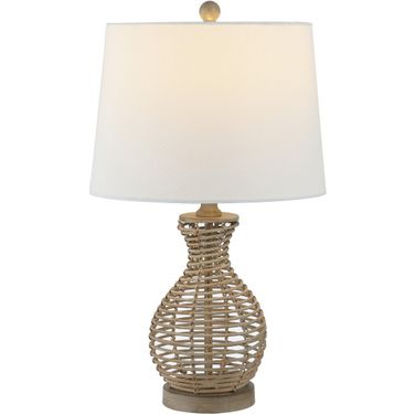 Flora Seagrass Table Lamp in Grey