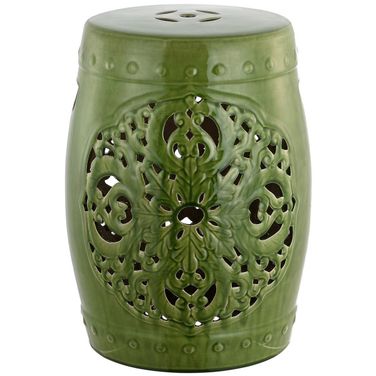 Flora Spring Green Garden Stool