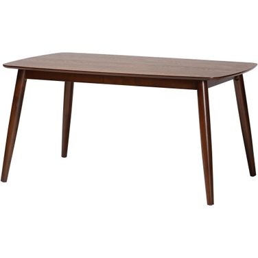 Flora Wood Dining Table In Walnut Brown