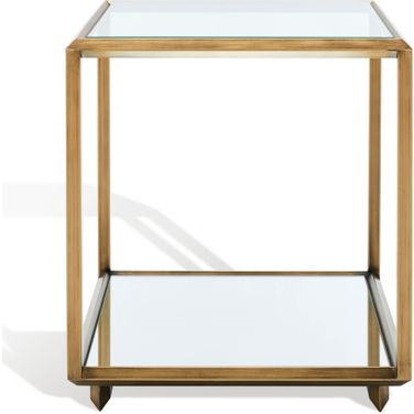 Florabella 18 Inch Mirrored Coffee Table In Bronze