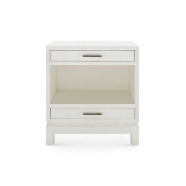 Florence 2-Drawer End Table In Sand White