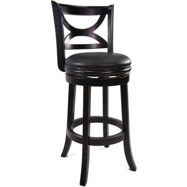 Florence 29 Inch Swivel Bar Stool In Black Sandthru Finish