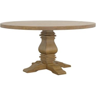 Florence Round Pedestal Dining Table Rustic Smoke