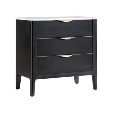 Floriana 3-Drawer Nightstand In Black