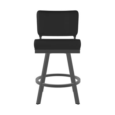 Florida 26 Inch Counter Height Swivel Stool In Firestone Grey and Licorice Black
