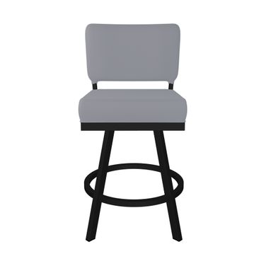 Florida 26 Inch Counter Height Swivel Stool In Sable Onyx and Charcoal Gray