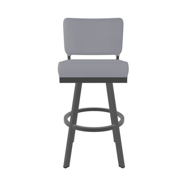 Florida 30 Inch Bar Height Swivel Stool In Firestone Grey and Charcoal Gray