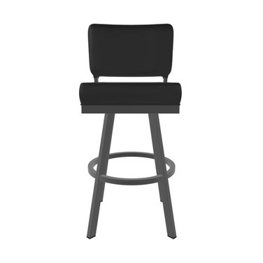 Florida 30 Inch Bar Height Swivel Stool In Firestone Grey and Licorice Black