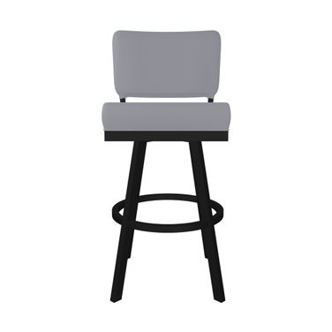 Florida 30 Inch Bar Height Swivel Stool In Sable Onyx and Charcoal Gray